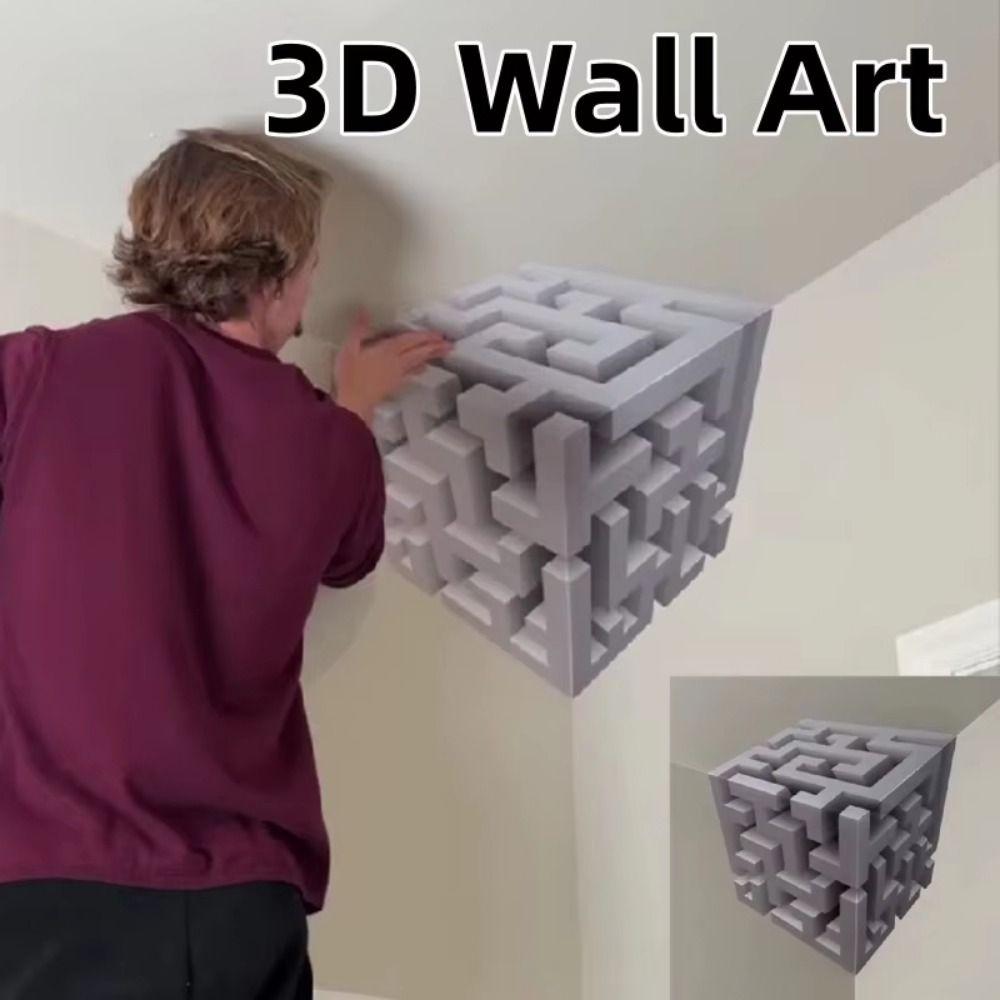 Creative 3D Wall Art Stickers Self-Adhesive Corner Wall Decal  Home Decoration