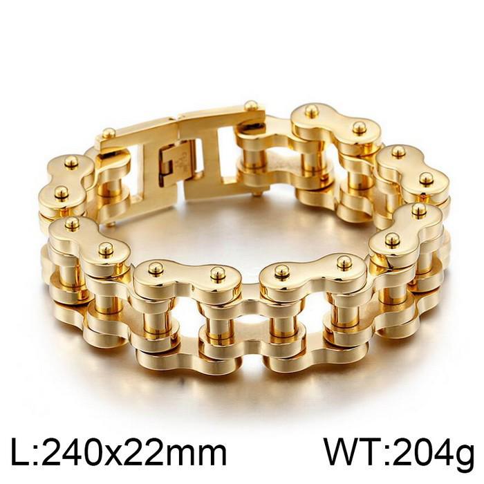 Men's Hip Hop 22mm Titanium Steel Bicycle Chain Bracelet