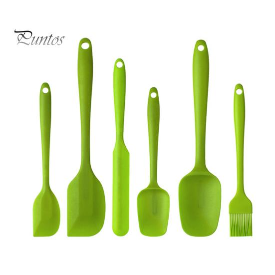 

6 шт./компл. скребок для выпечки, набор из шести предметов, антипригарный пищевой силиконовый шпатель, инструмент для выпечки, барбекю, приготовления пищи, многофункциональный скребок для смешивания зелёный