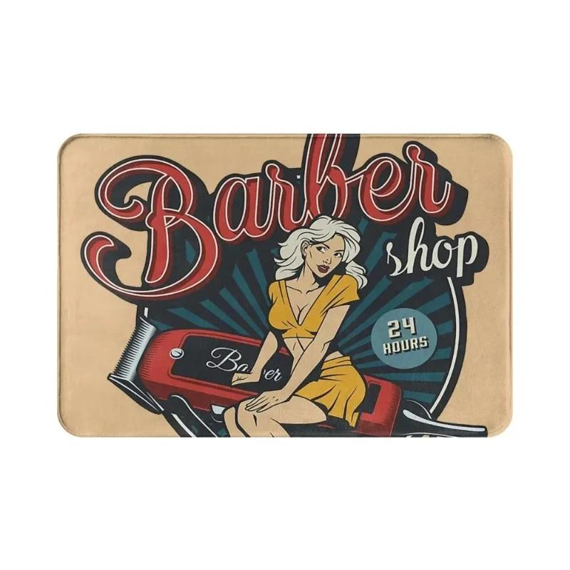 Barber Shop Mat Welcome Doormat Balcony Indoor Corridor Porch Entrance Floor Carpet Machine Washable Floormat Accessories Rug