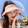 Breathable Sunscreen Sun Hat Eaves Summer Sunscreen Hat Ice Silk Empty Top Bucket Hat Women's