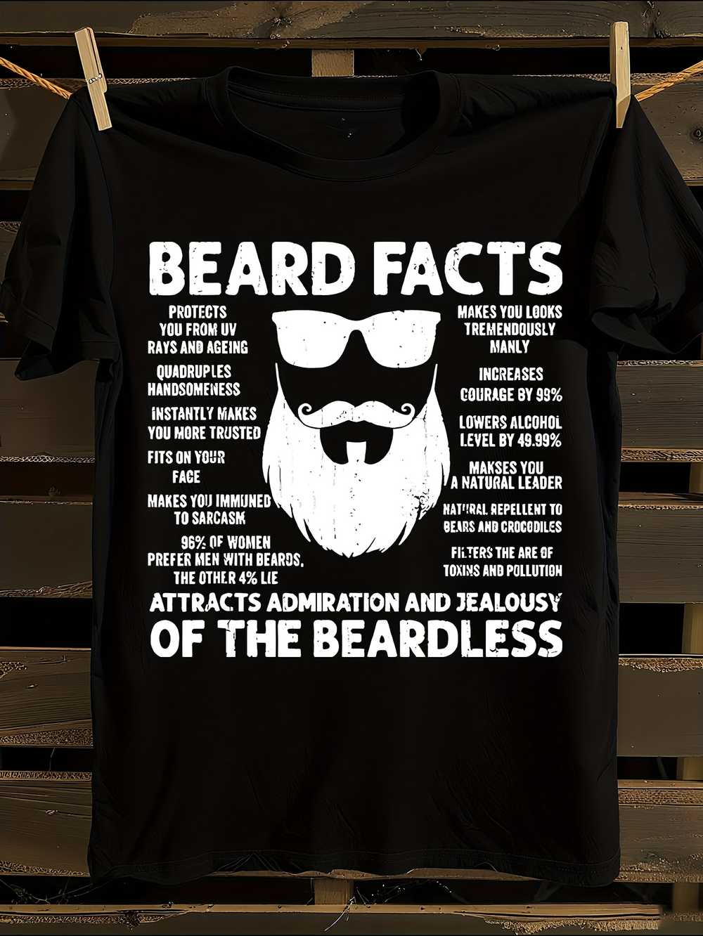 Funny Beard Facts T-Shirt XXXL