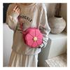Stylish Floral Shoulder Bag For Women Cute Round Crossbody Bag With Zipper Closure