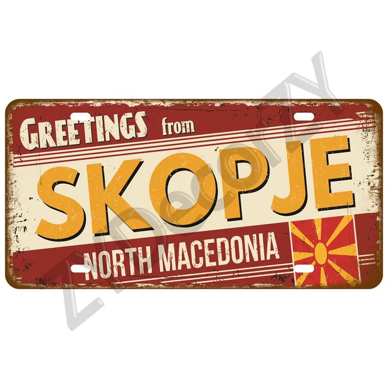 Man Cave Decoration Decor Capital City Plates Plate Vintage Sign For Restaurant Bar Pub Cafe Metal Sign Plaque Landmark