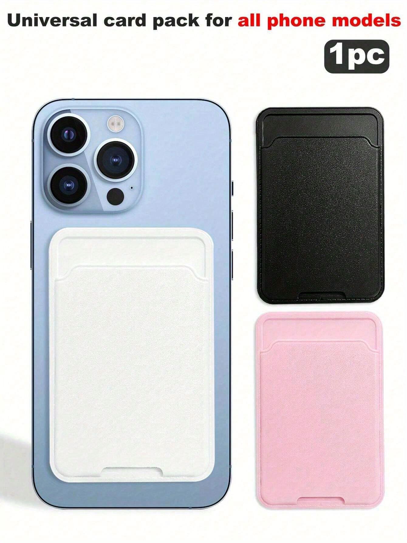 

1 шт. Кожаный зажим для карт, совместимый с кошельком, сумкой, чехлом для телефона, аксессуары для кожаного зажима для карт, кошелек для карт для iPhone 14 Pro Max 13 12 Pro, сумка-держатель розовый