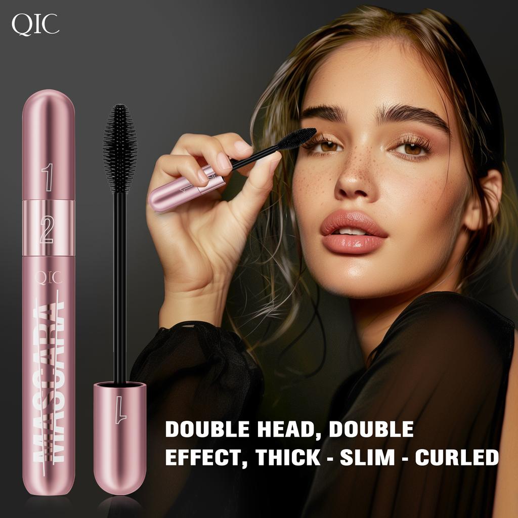 9g 2in1 Double Effect Eye Black, Waterproof, Thick, Curly, Hold Makeup Without Tingling, Create Cool Black Big Eye Makeup