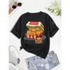 Chicken Nuggets Print T-shirt, Short Sleeve Crew Neck Casual Top For Summer & Spring, Women's Clothing