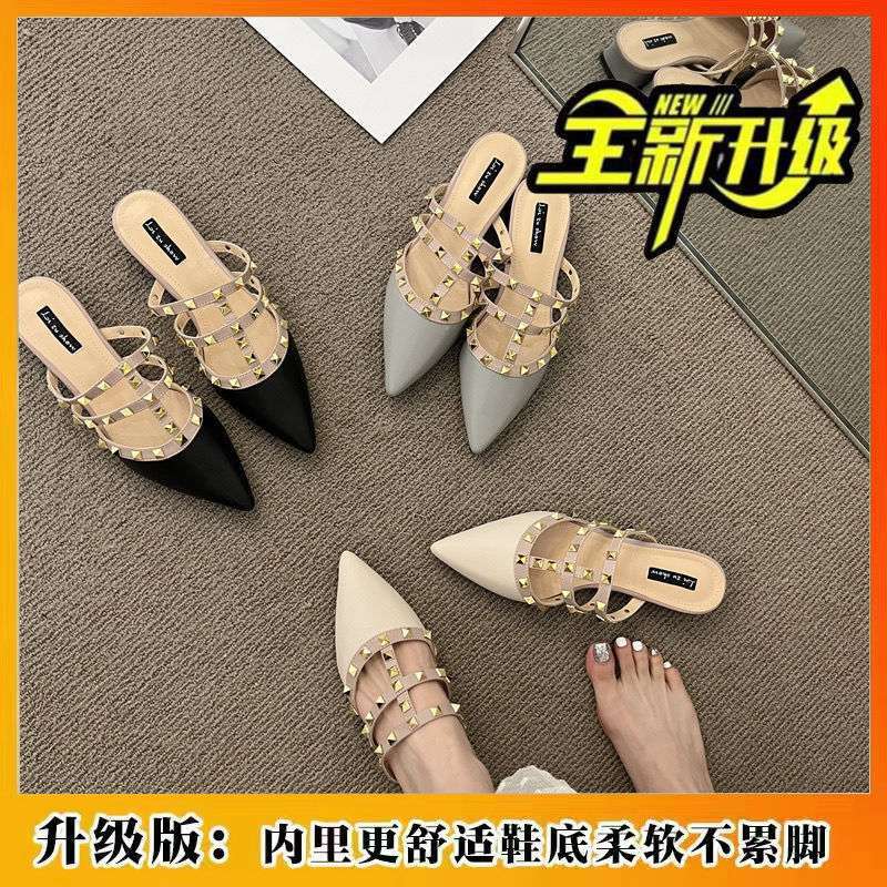 

Mint Mambo thick heel slippers outer wear women s summer 2025 new niche casual simple wind bag head cool slippers Half size pad