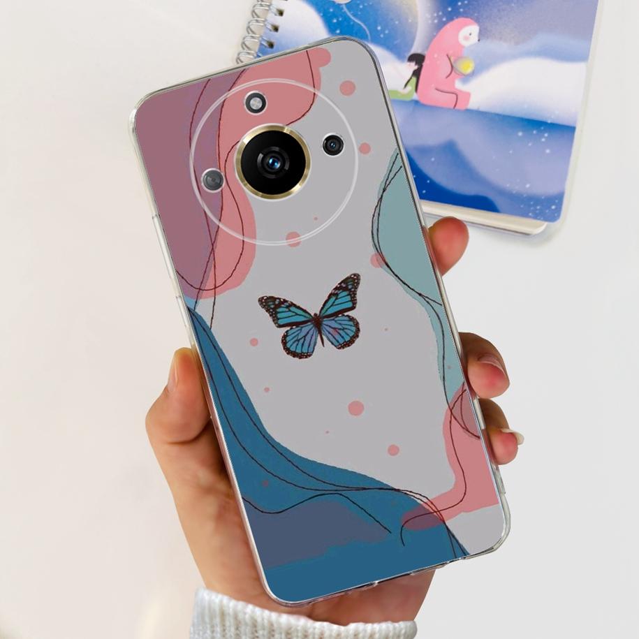 For Realme 11 Pro Plus Case RMX3740 RMX3741 Phone Cover Fashion Flower Butterfly Soft Silicone Funda For Realme 11 Pro 5G Bumper