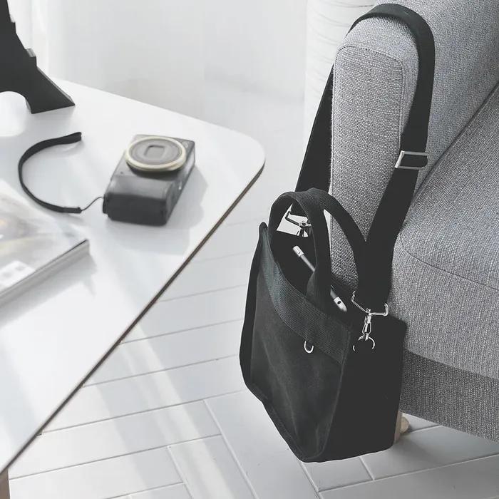 Mini canvas black eco bag