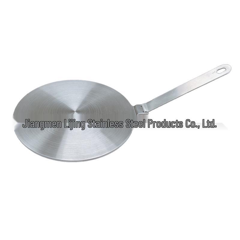 Magnetic Stainless Steel Heat Conduction Disc with Snap-On Handle for Induction Cooktops
