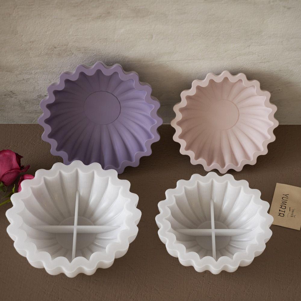 Silicone Material Bowl Resin Molds Bowl Shaped Handmade Bowl Silicone Molds Flower Shaped Casting Storage Bowl Mold DIY Projects