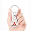 For Mitsubishi Lancer 9 10 Asx Outlander 3 Pajero L200 3D Metal+Leather Car KeyChain Key Ring Chain Auto Styling Accessories