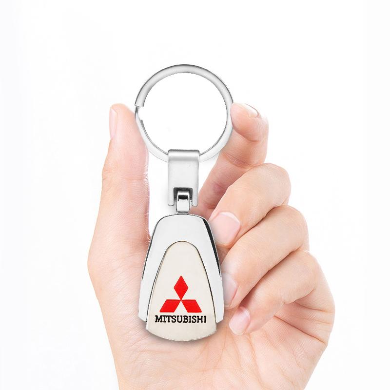 For Mitsubishi Lancer 9 10 Asx Outlander 3 Pajero L200 3D Metal+Leather Car KeyChain Key Ring Chain Auto Styling Accessories