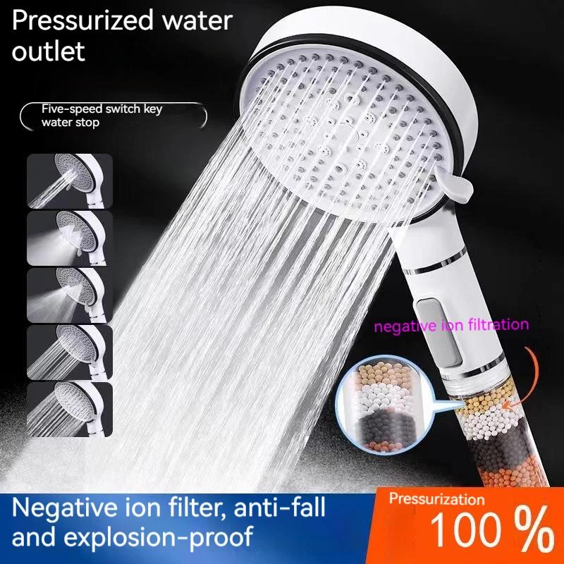 Calcium Sulfite Filter Shower Head - 5-Speed High-Pressure Multi-Function Purifier (Top Mount for Bathroom)