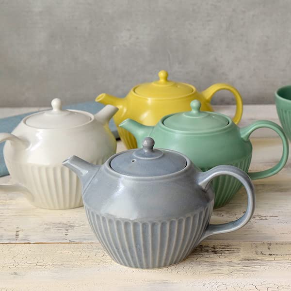 Tableware East Pot, Shinogi Stripe, 400cc, White, Ic-029-01