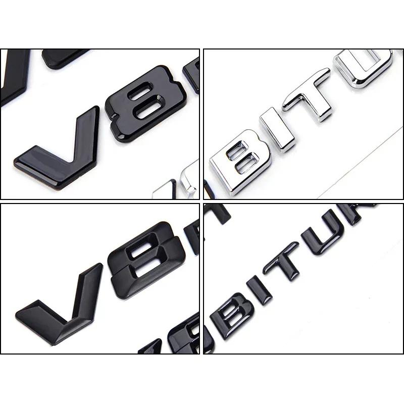3D ABS Schwarzes Logo V8 BITURBO Emblem Auto Kotflügel Abzeichen Für Mercedes Benz C63 G63 E63 S63 W222 W223 W213 W212 W205 W204 Zubehör