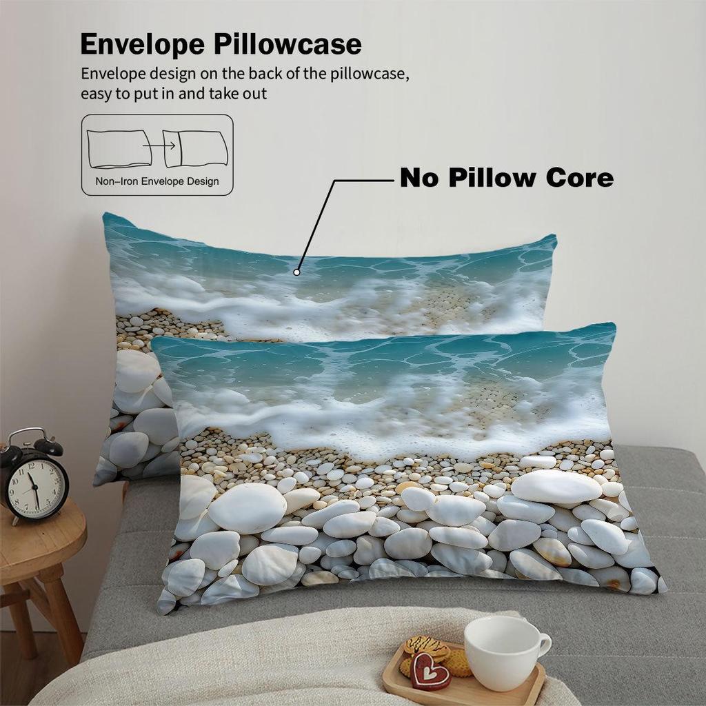 TEMU Starfish Shell Beach Ocean 3-Piece Duvet Cover Set