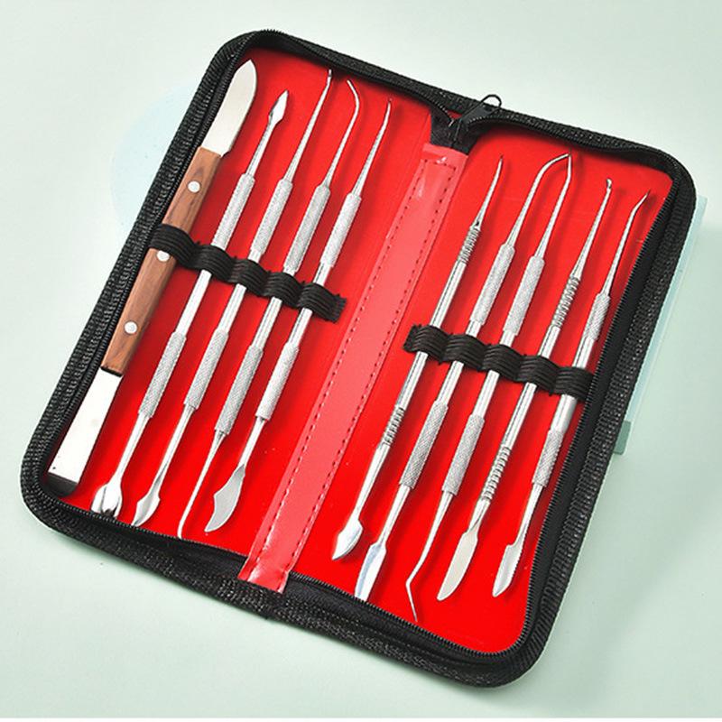 Dental Wax Carving & Filling Instrument Set - Knife & Spoon Tools for Oral Technicians