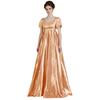 5 Bridgeton Regency Dress Silk Satin Bubble Sleeve Long Dress Halloween Victorian Cosplay Dress