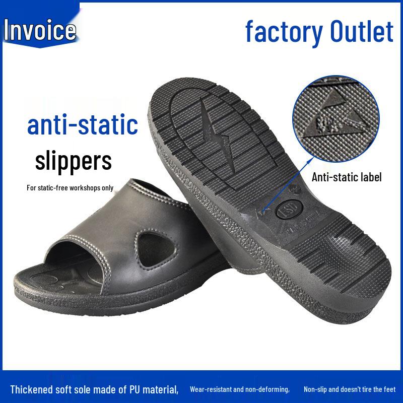 Anti-static PU Slippers with Thick Soft Sole for Cleanroom Comfort 36