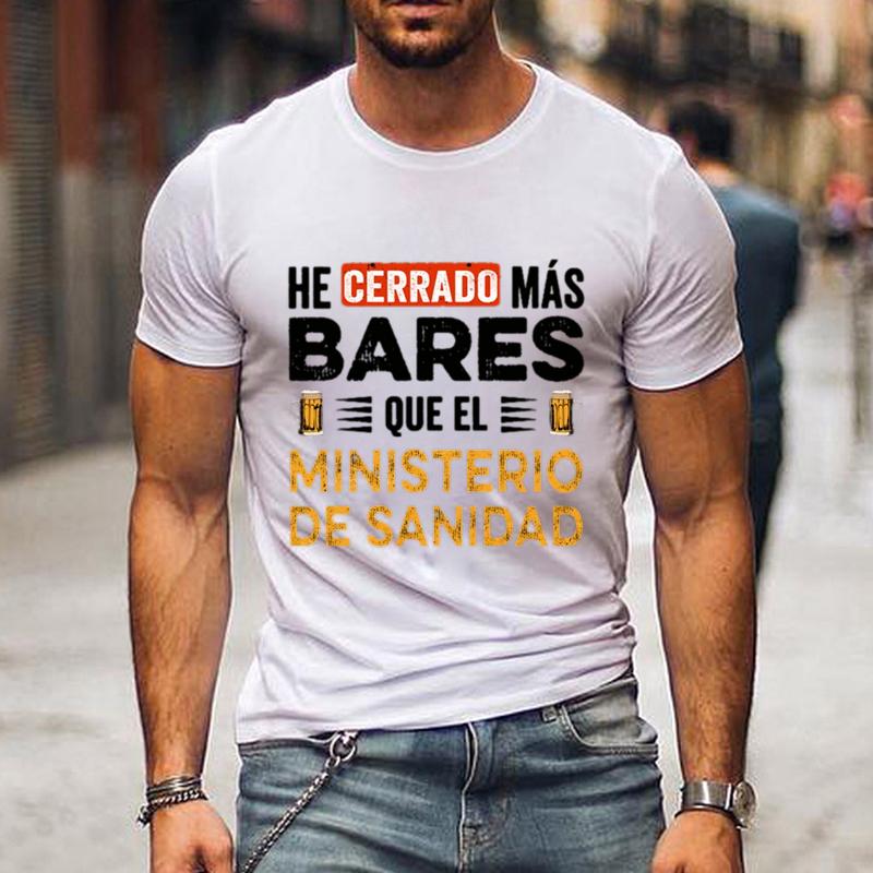 I Close More Bars T Shirt Retro Spanish Humor Geek Beer Lovers Gift Short Sleeve Unisex T-shirt Clothes Fashion Casual Tee Tops