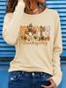 Women's summer and autumn long-sleeved T-shirts | American retro fashion casual college sports versatile tops