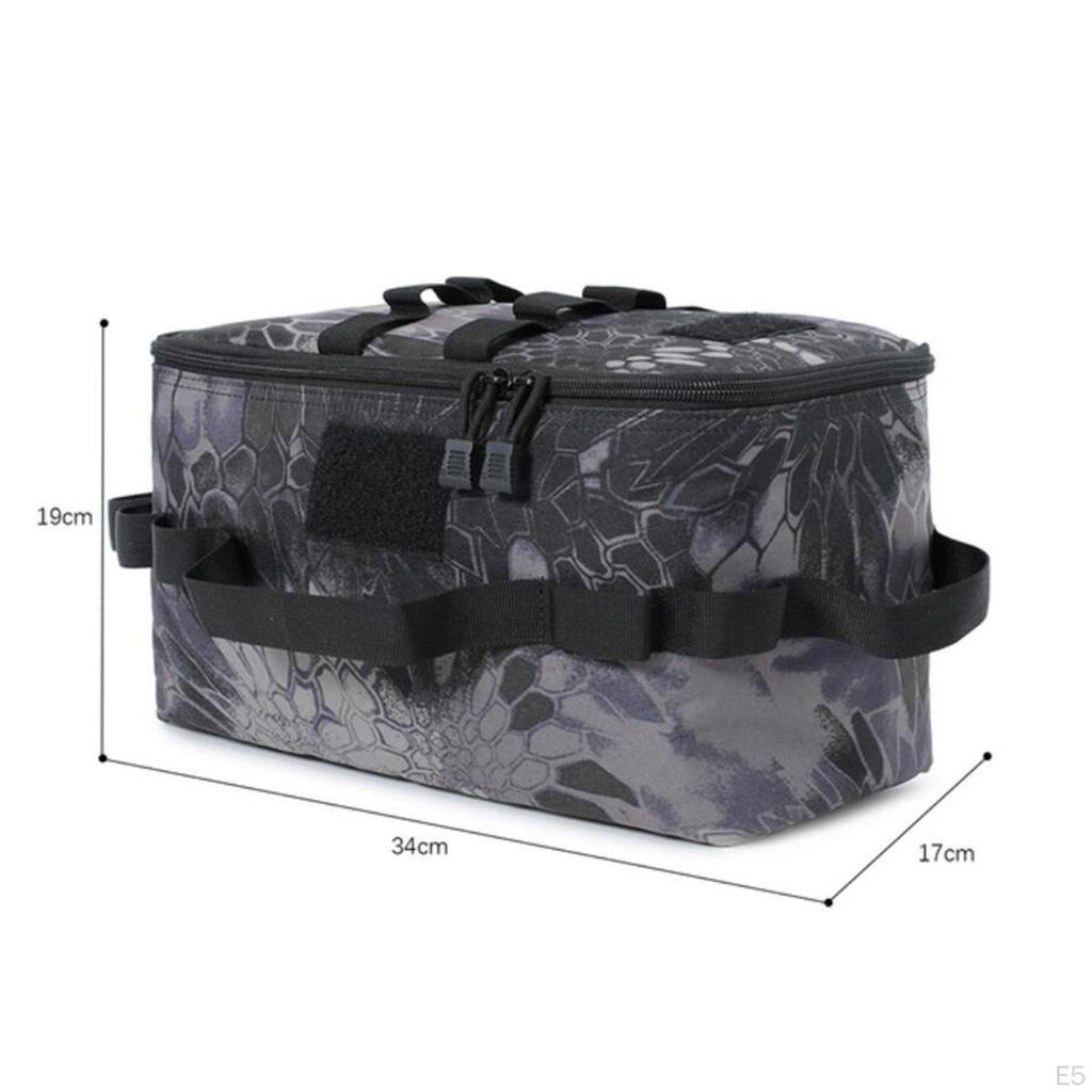 Camping Storage Bag Box 13.4x6.7x7.5inch Pot Pan Cookware Organizer Car Trunk Convenient