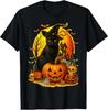 Retro Halloween Black Cat Witch Pumpkin T-Shirt – Unisex Tee Gift