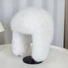 Thickened Winter Outdoor Imitation Fox Fur Warm Windproof Women's Plush Ski Face Small Ear Protection Hat