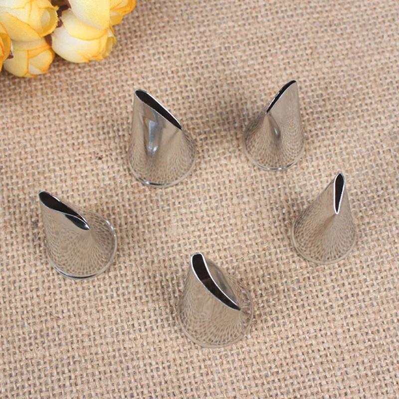 5Pcs/Set Rose Petal Metal Cream Tips Cake Decorating Tools Icing Piping Nozzles