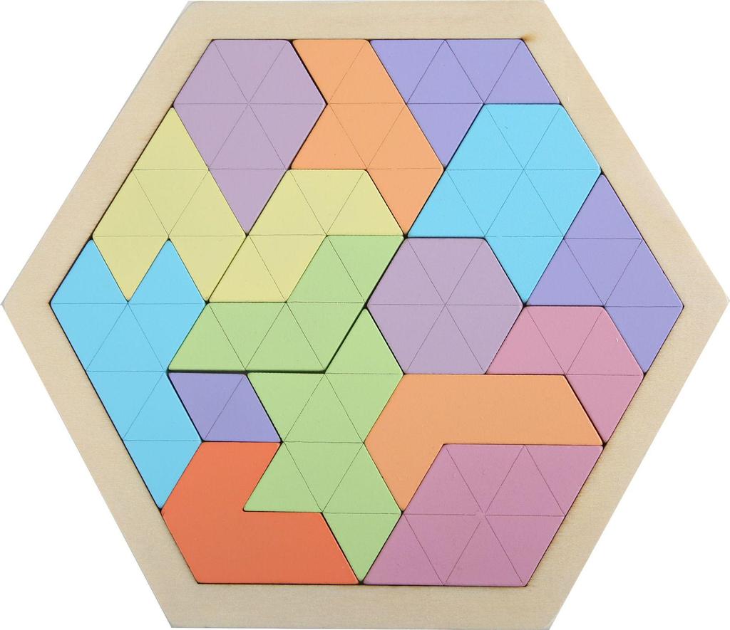 Colorful Wooden Honeycomb Jigsaw Puzzle for Early Childhood Education