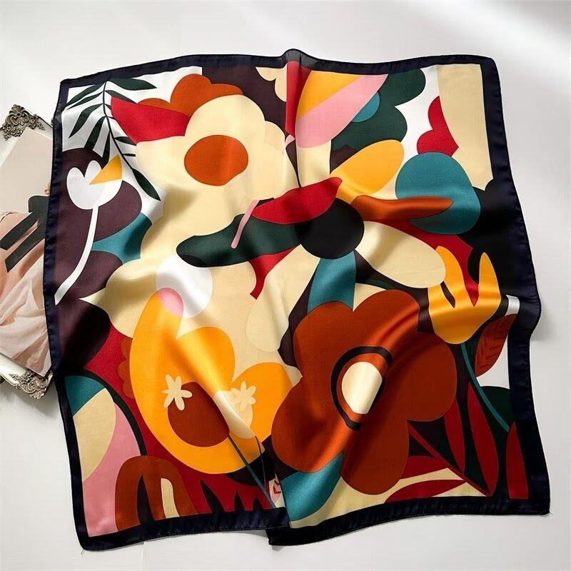 70 silk scarf square scarf high sense fashion versatile professional simulation silk small scarf versatile printed women's silk scarf