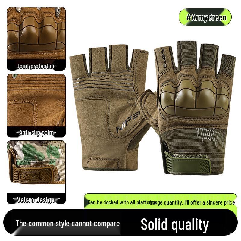 Men's Full-Finger Outdoor Tactical Gloves - Cut-Resistant, Wear-Resistant for Motorcycle Riding & Combat