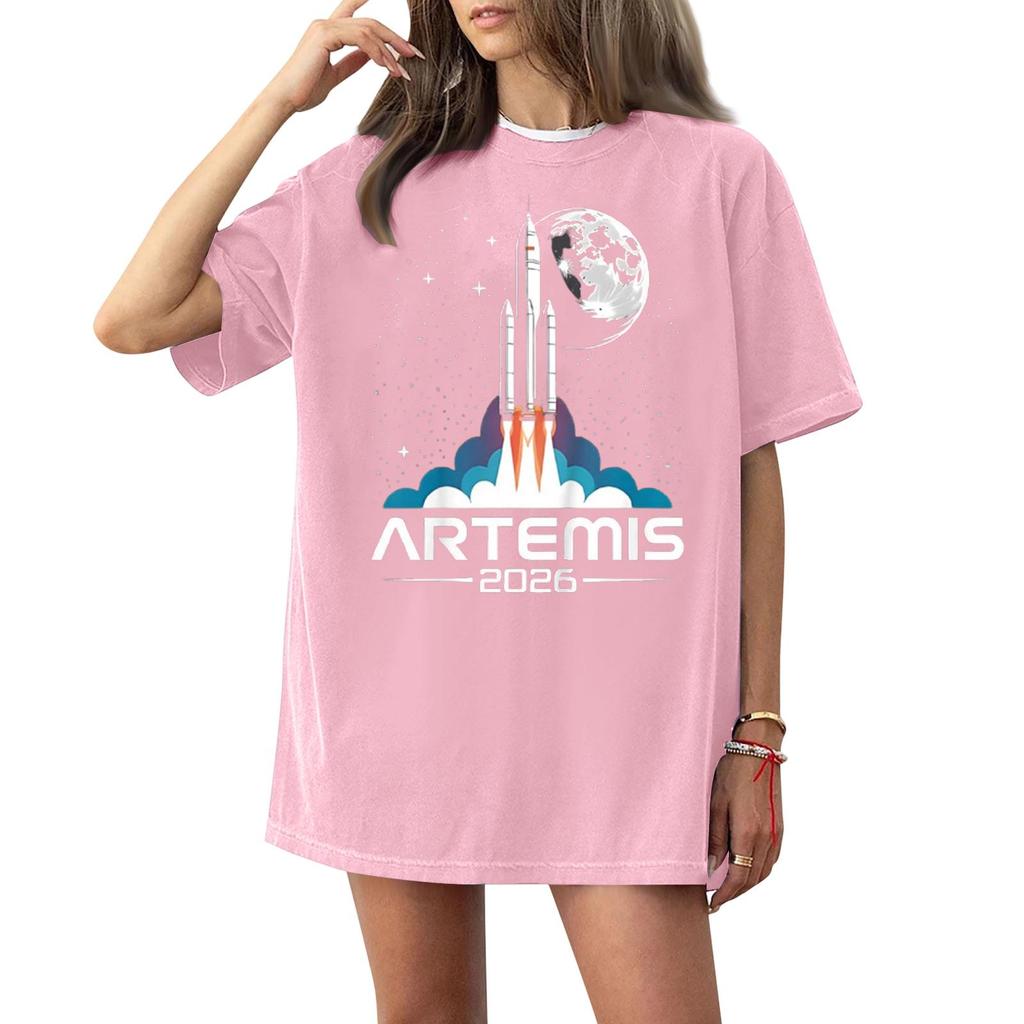 Damen Modisches Lässiges Kurzarm-T-Shirt mit Aufdruck Rundhals-Top