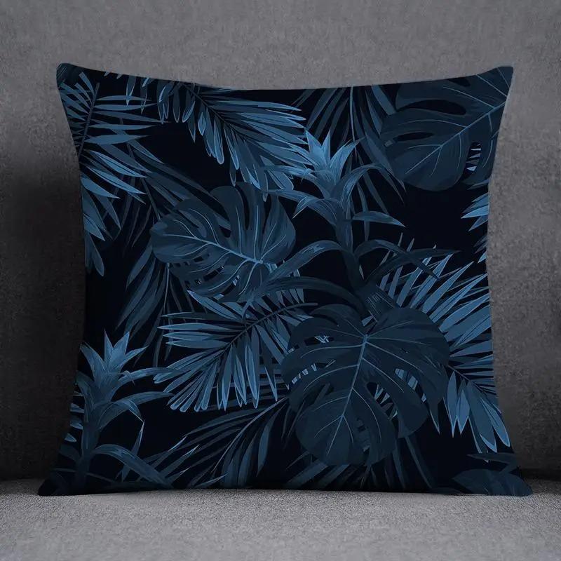 Blue Striped Plaid Pillowcase Office Living Room Home Pillowcase Car Ornaments