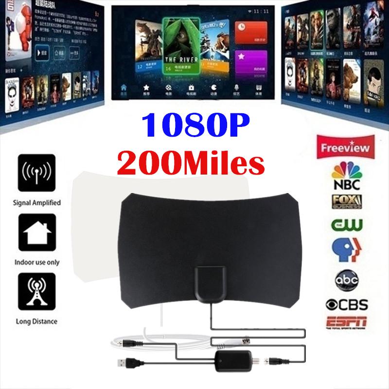Buy Flat HD Digital HDTV TV Antenna Indoor Fox 50 Miles Range Amplified