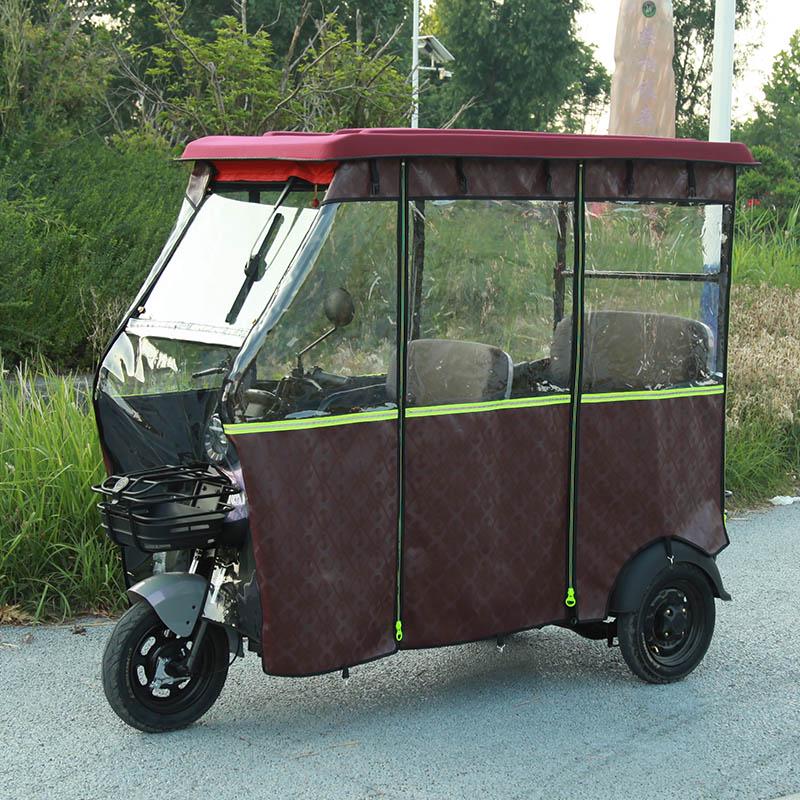 W pełni zadaszony elektryczny trójkołowiec Osłona przeciwsłoneczna do skuterów inwalidzkich