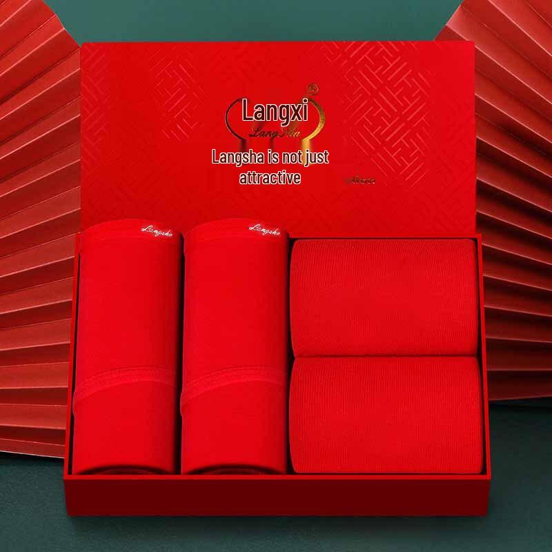 LANGSHA Kadın Şanslı Kırmızı Zodyak İç Giyim Seti