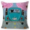 Cartoon Driving Car Cat Cushion Cover Decor Cute Pet Animal Pillowcase Polyester Pillow Case for Sofa Home Children Room 45x45cm