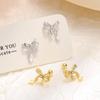 S925 Sterling Silver Bow Star Tassel Screw Earrings for Women Simple Fashion Light Luxury Sweet Temperament Jewelry Accessory