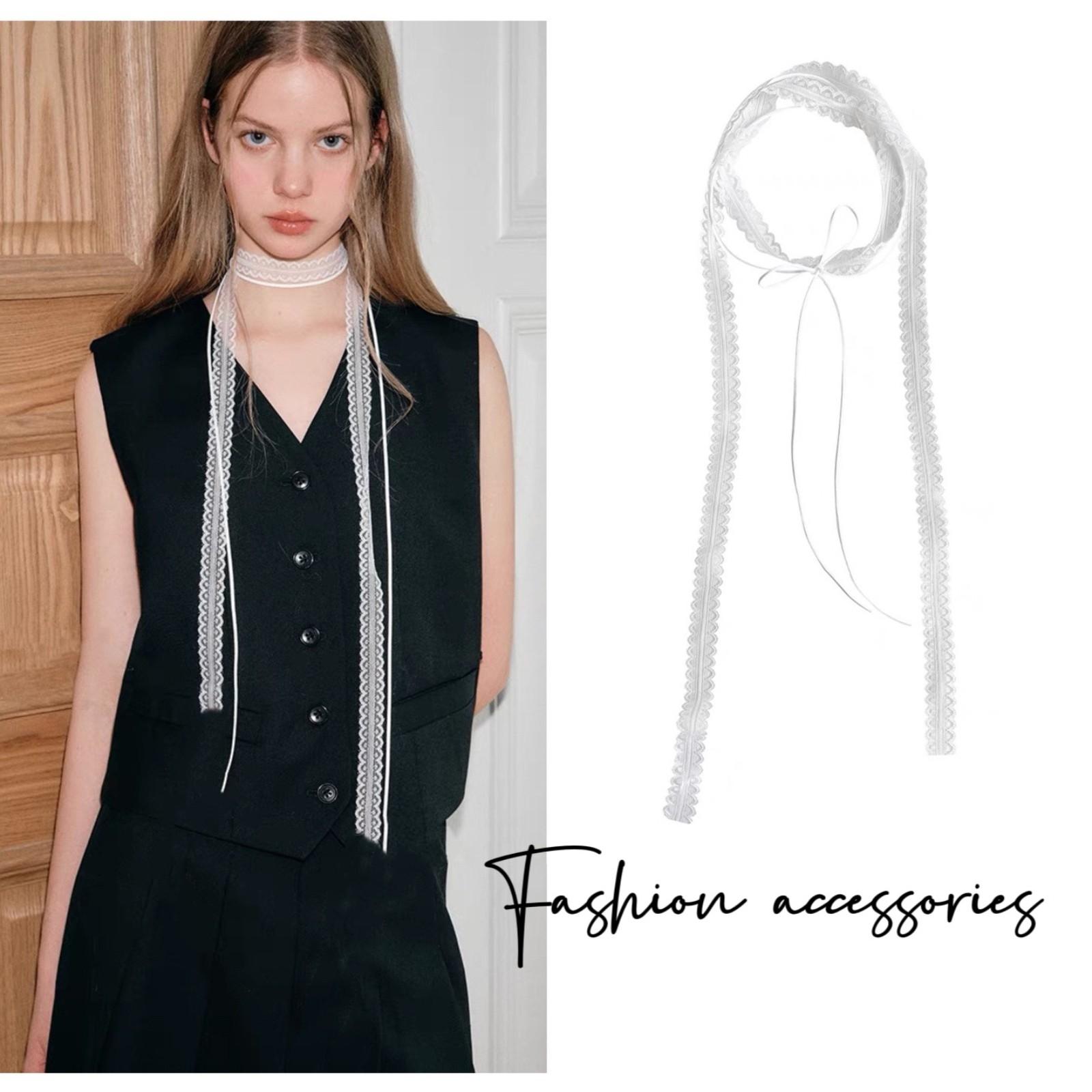 

Винтажное кружево, повязка на голову, шейный ободок, аксессуары для шеи, галстук-бабочка, шарф One Size белый