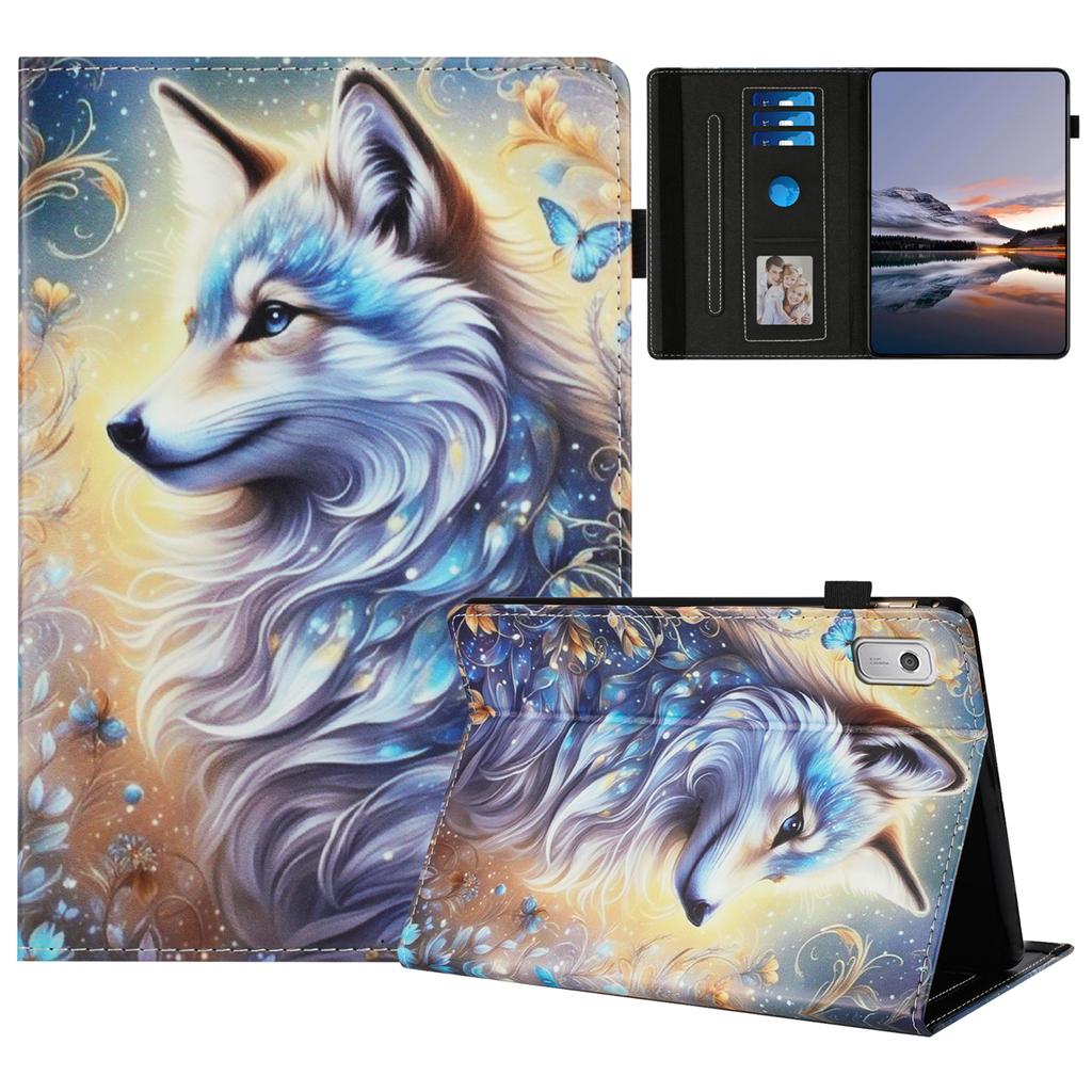 For Lenovo Tab M9 TB-310FU Case Pattern Leather Tablet Cover with Auto Sleep/Wake, Card Holder