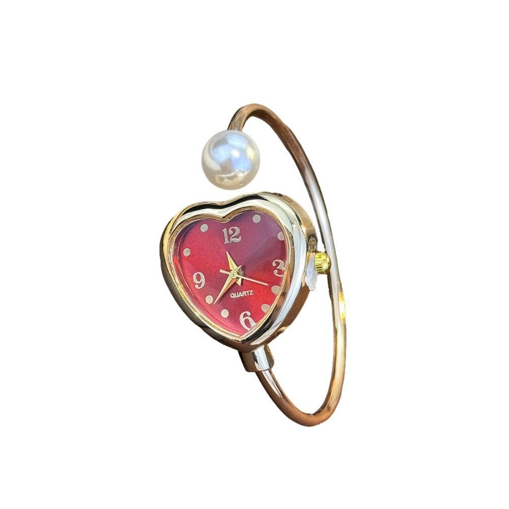 New Heart-shaped Dial Pearl Watch Adjustable Elegant Bracelet Watch Gift Luxury Ladies Watch for Women