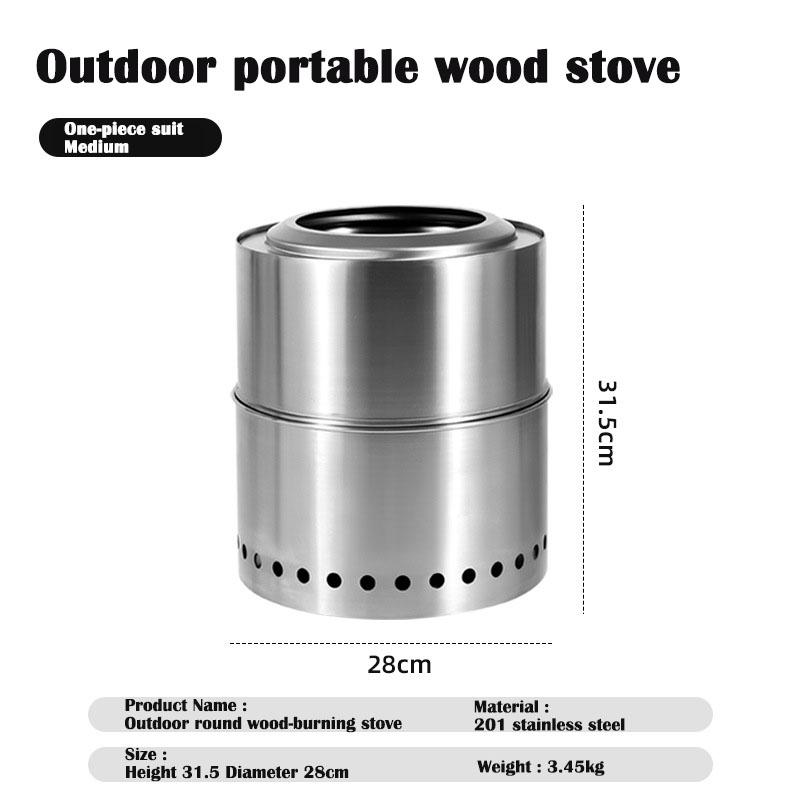 Camping Firewood Stove Portable Folding Windproof Wood Burning Stove Stainless Steel Alcohol Stove Outdoor Camping Equipment