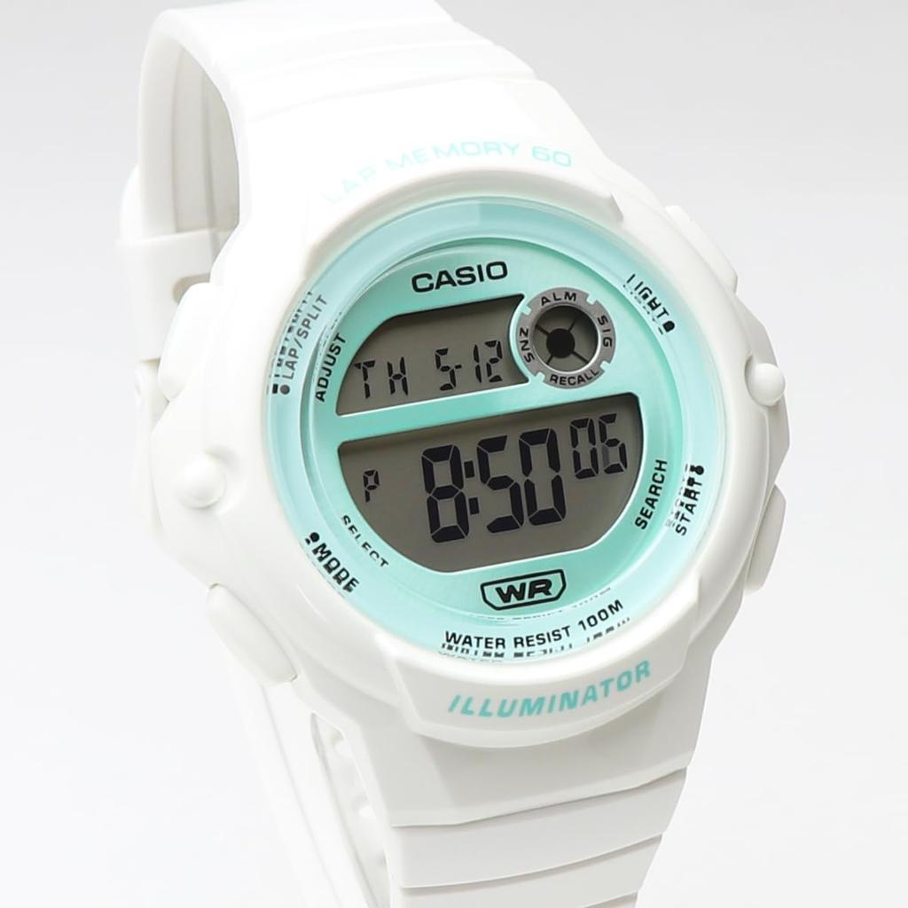 CASIO Sports Gear Cheap Casio Running Jogging Sports Watch with 60 Lap Lightweight LWS-1200H Memory, Waterproof, (White/Blue)