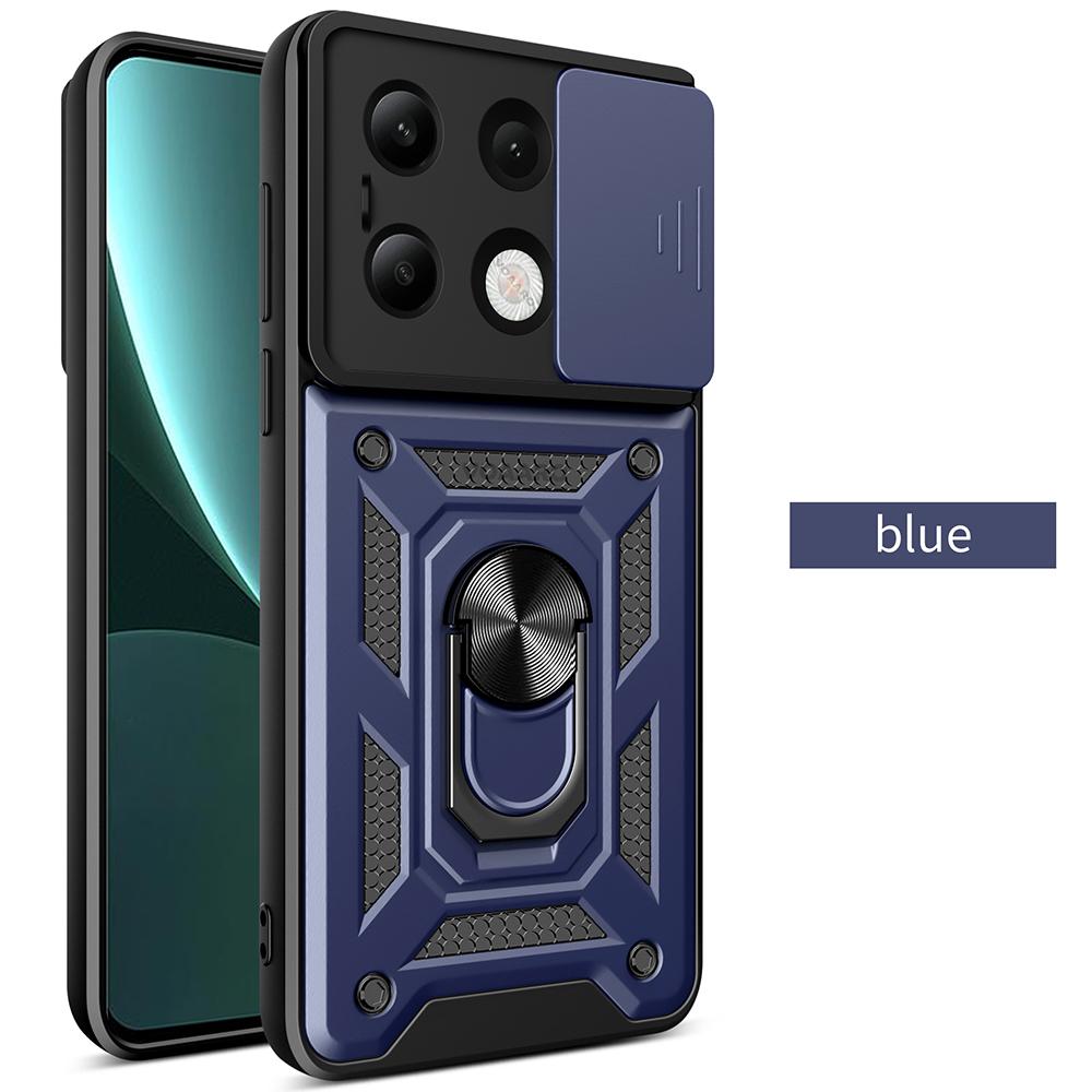 Slide Lens Camera Protection Funda for Redmi Note 13 4G Case for Xiaomi Redmi Note 13 Pro Plus Armor Case Ring Holder Cover