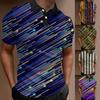 Men's Summer Sportswear Button Lapel Short Sleeve Shirt Casual Golf Breathable Comfortable Tops