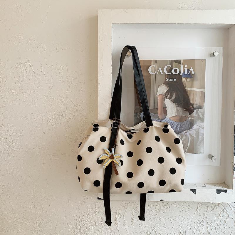 Korean Multi-Compartment Polka Dot Tote Bag Women'S New Fashionable Versatile Commuter Large-Capacity Portable Shoulder Bag