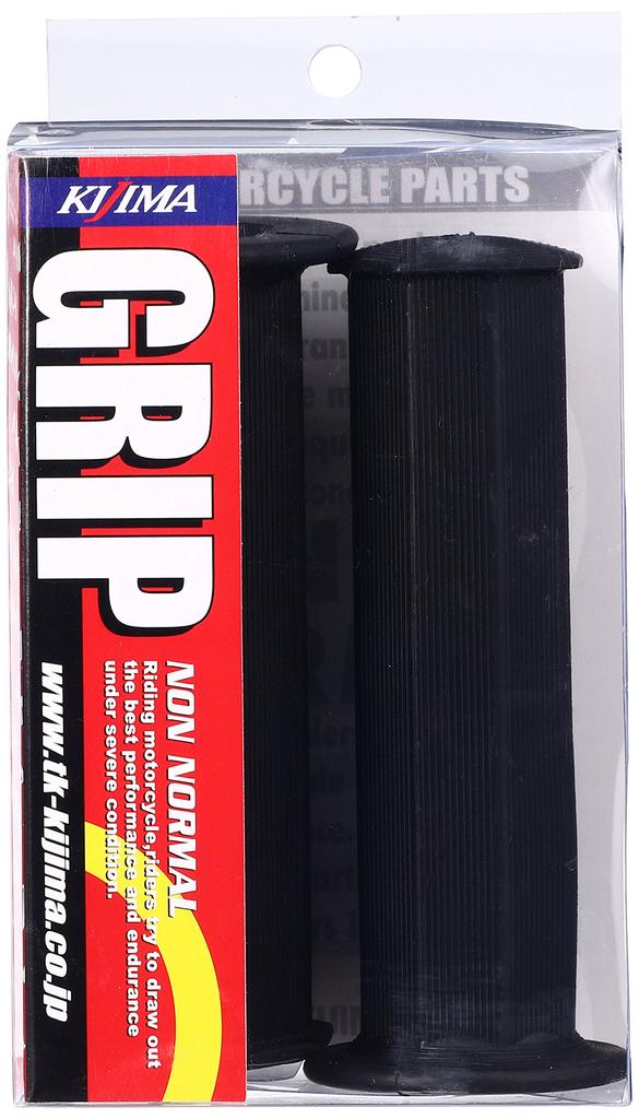 Kijima Motorcycle Octagonal Rubber 125mm X Parts, Grips, 22.2mm Diameter, Non-Penetrating Type, Universal, Black, 201-196